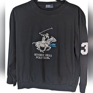 Polo Ralph Lauren boys long sleeved t-shirt black with large logo  front size 13